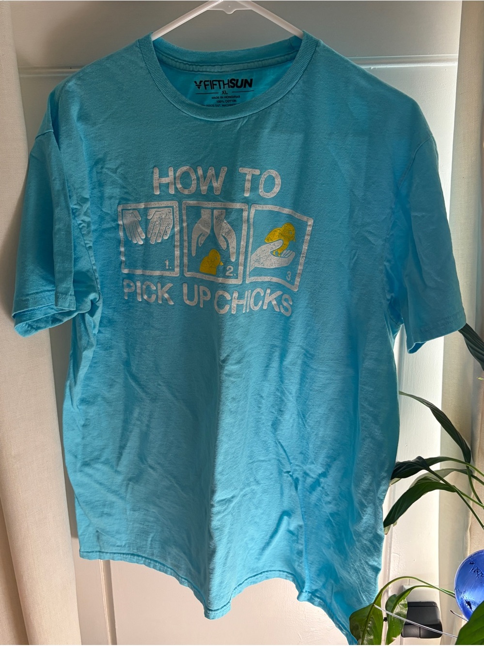 Fifth Sun Blue T-Shirt How to Pick Up Chicks Size XL